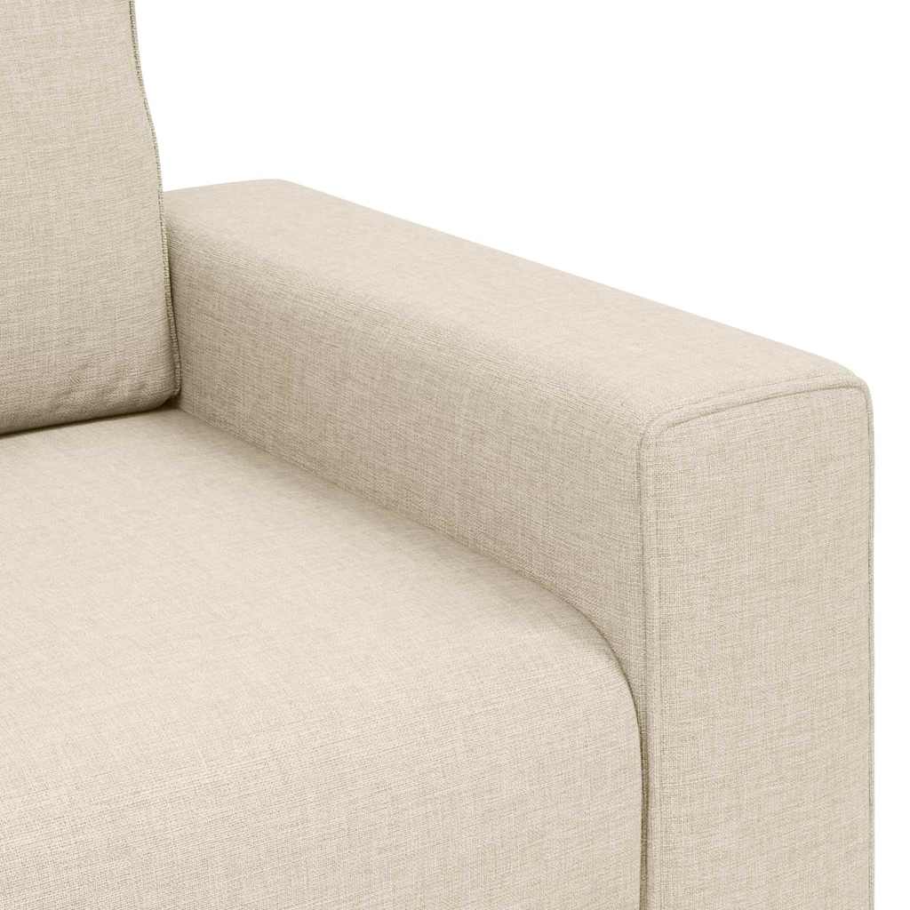 Sofa mit Kissen mit Kissen 3 pcs Beige 221 x 77 x 82 cm Leinen
