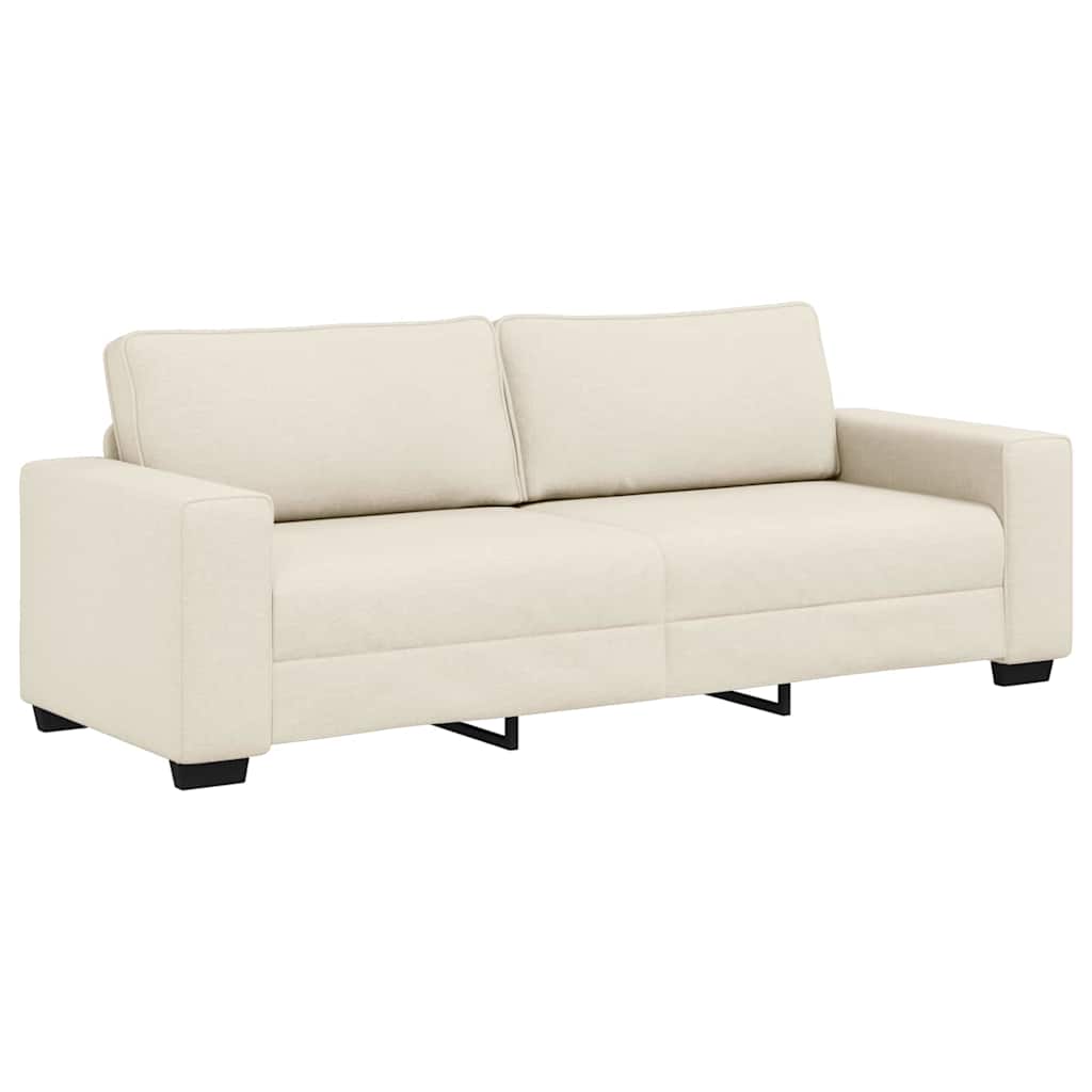 Sofa mit Kissen mit Kissen 3 pcs Beige 221 x 77 x 82 cm Leinen