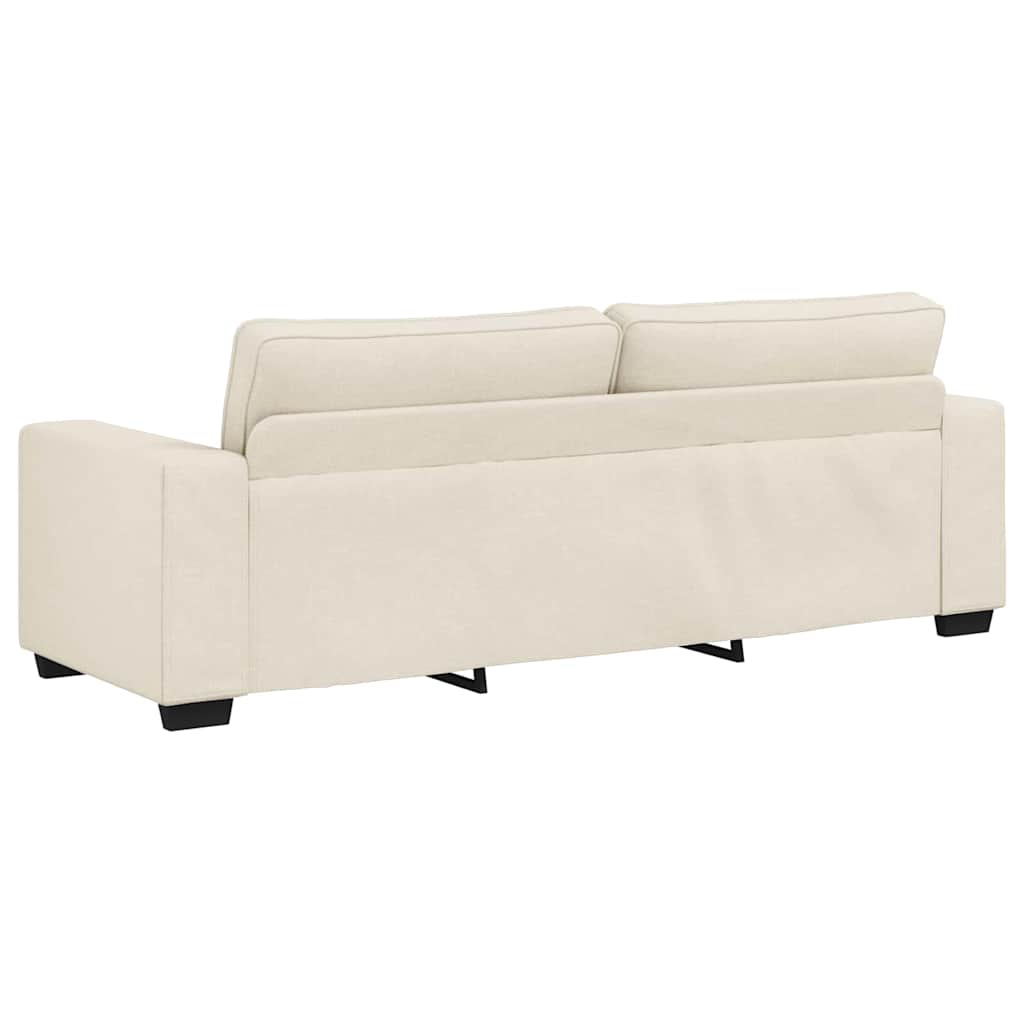 Sofa mit Kissen mit Kissen 3 pcs Beige 221 x 77 x 82 cm Leinen