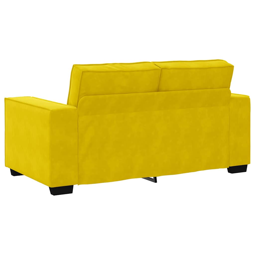 Ensemble de canapé 3 pièces avec coussins en velours jaune