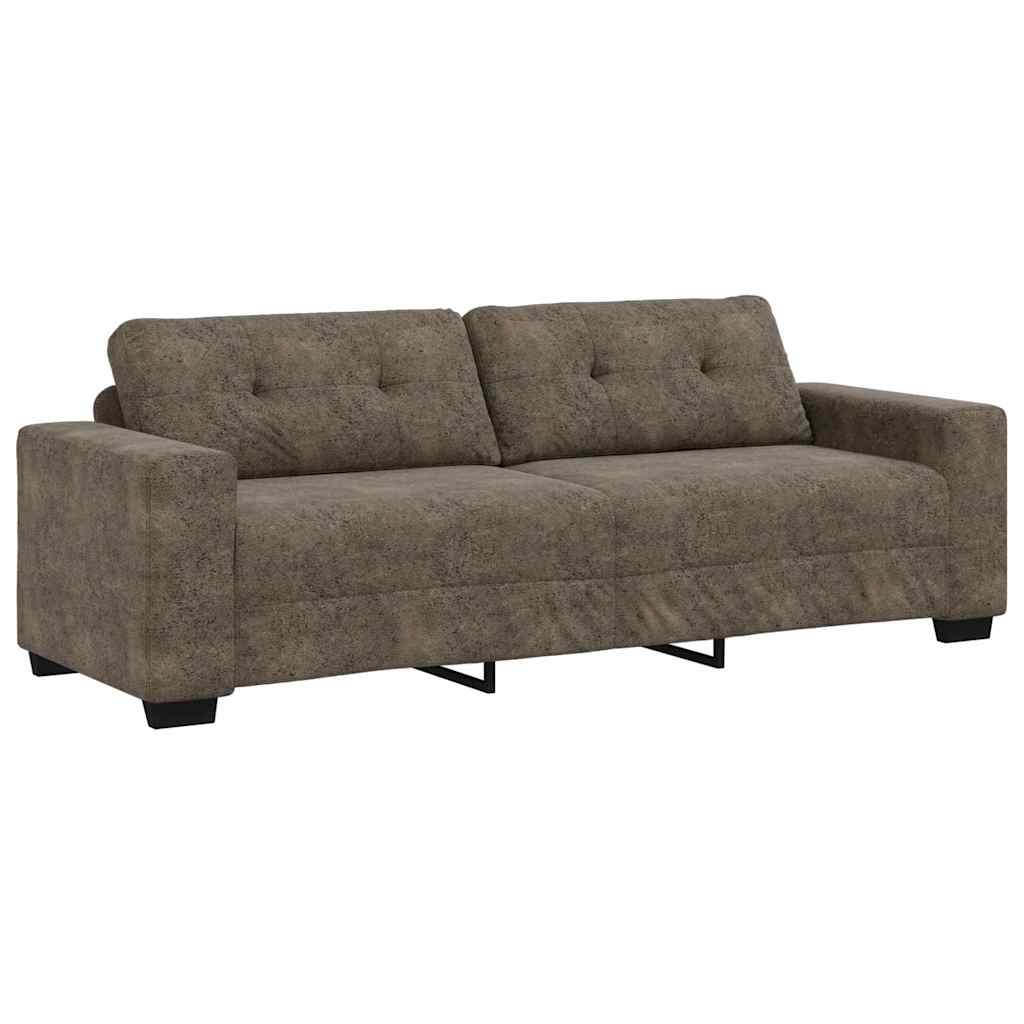 Sofa Set mit Kissen 3 pcs Grau 221 x 78 x 80 cm Kunstleder