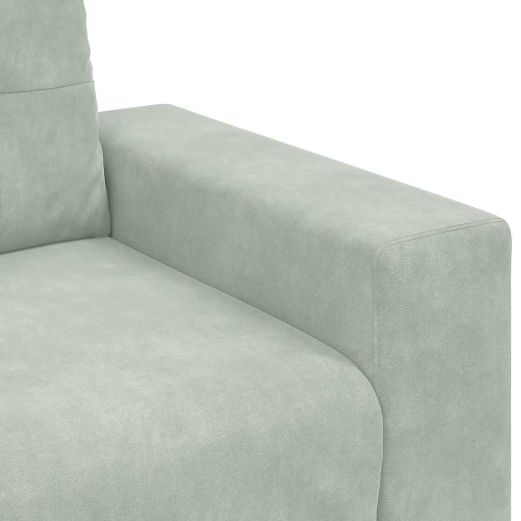 Sofa Set mit Kissen 3 pcs Grau 221 x 78 x 80 cm Samt