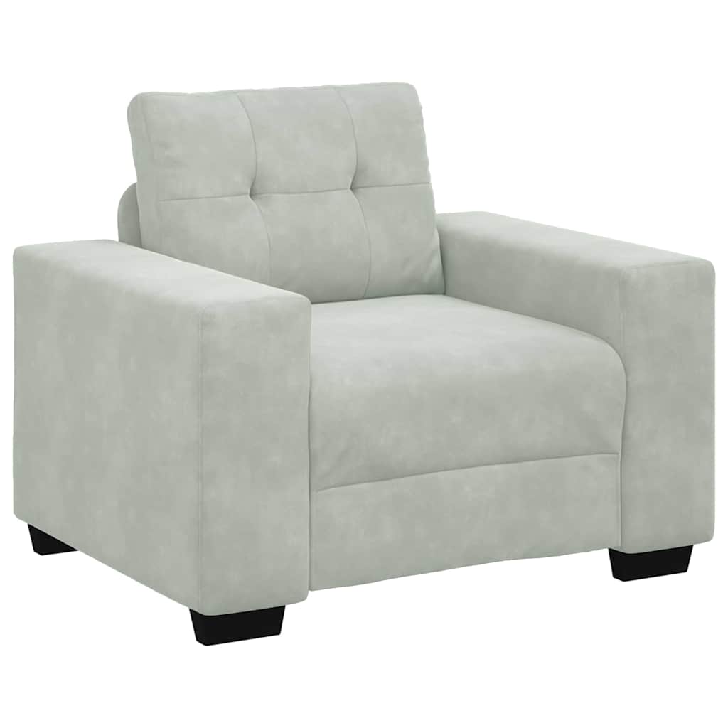 Sofa Set mit Kissen 3 pcs Grau 221 x 78 x 80 cm Samt