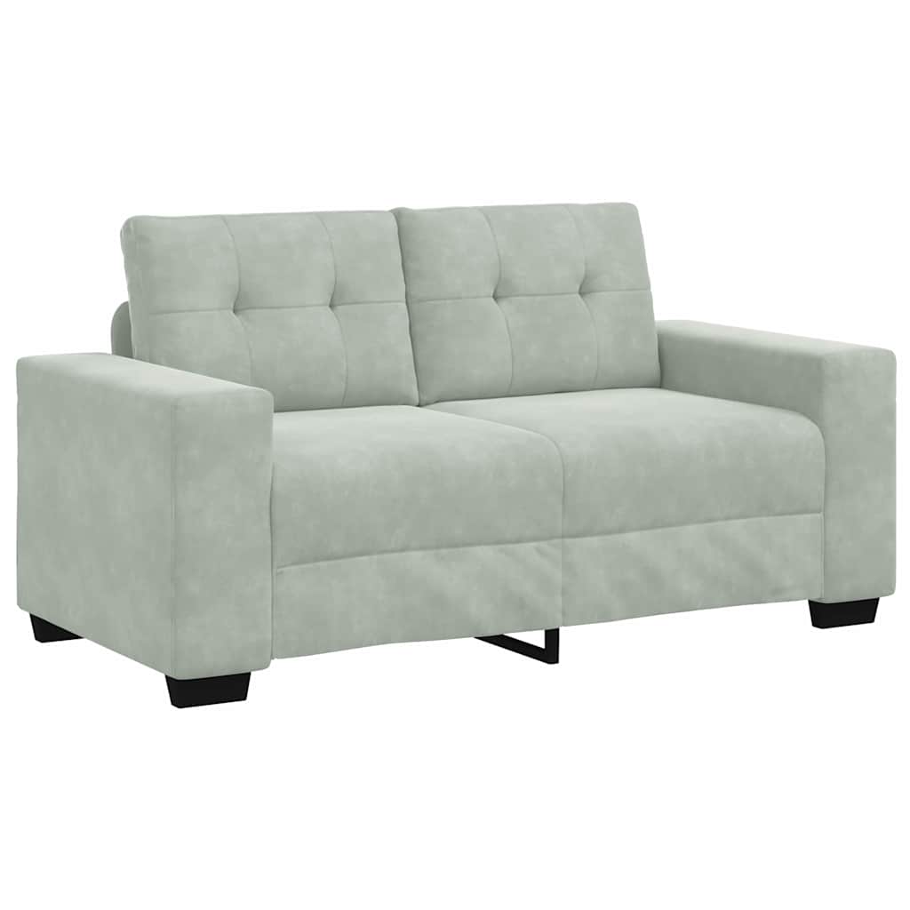 Sofa Set mit Kissen 3 pcs Grau 221 x 78 x 80 cm Samt