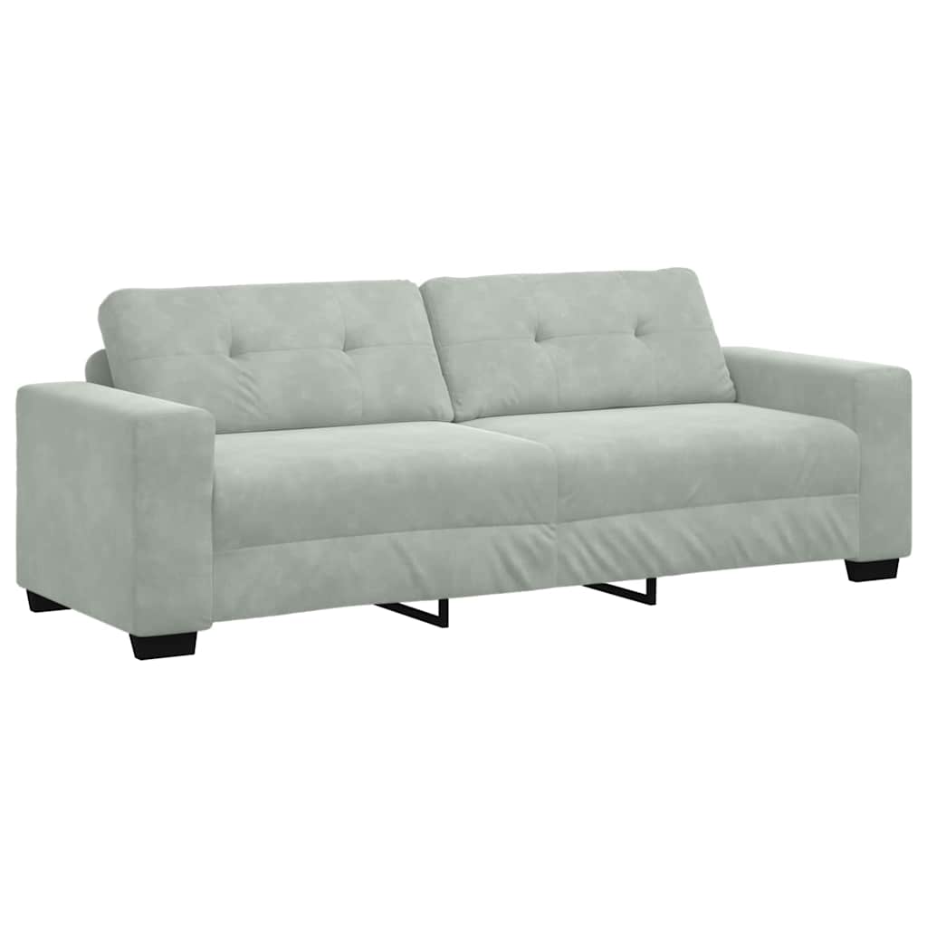 Sofa Set mit Kissen 3 pcs Grau 221 x 78 x 80 cm Samt