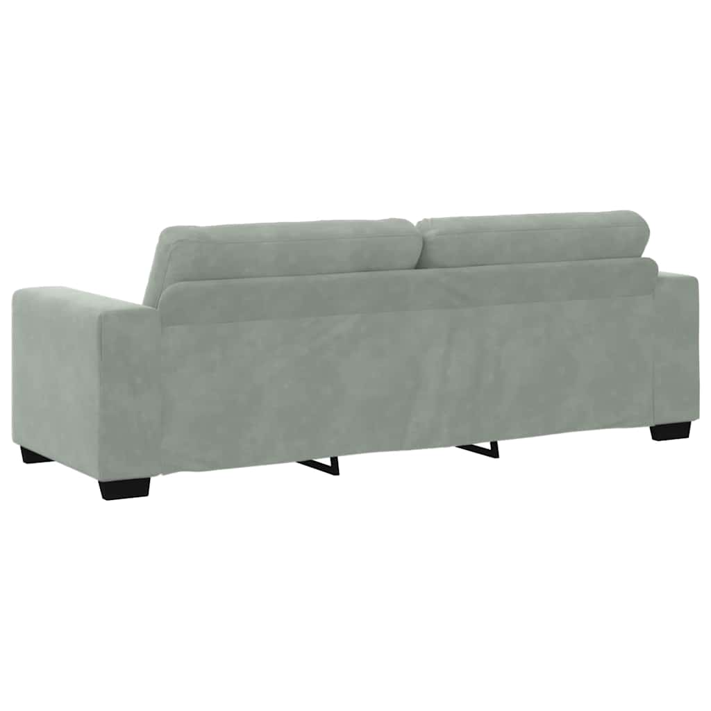 Sofa Set mit Kissen 3 pcs Grau 221 x 78 x 80 cm Samt
