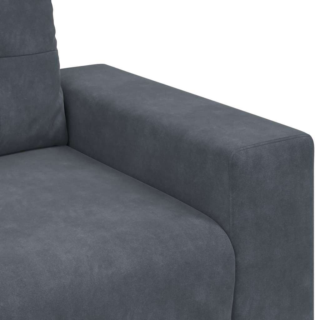 Sofa Set mit Kissen 3 pcs Grau 221 x 78 x 80 cm Samt