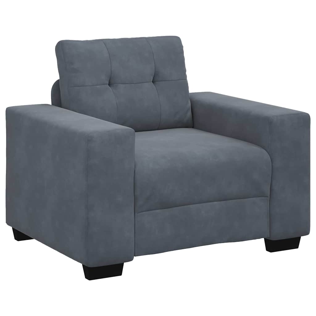 Sofa Set mit Kissen 3 pcs Grau 221 x 78 x 80 cm Samt
