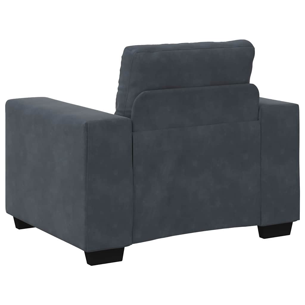 Sofa Set mit Kissen 3 pcs Grau 221 x 78 x 80 cm Samt
