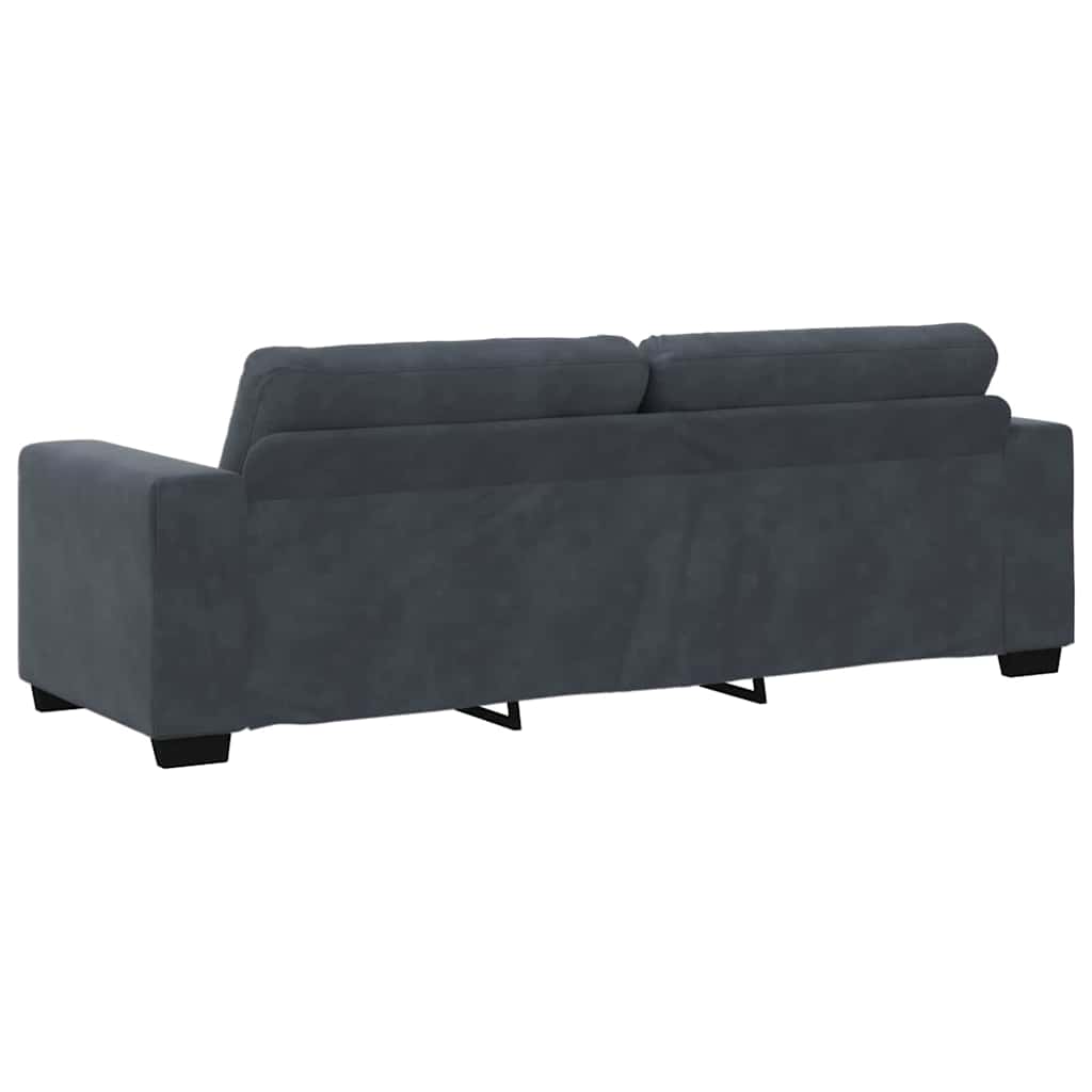 Sofa Set mit Kissen 3 pcs Grau 221 x 78 x 80 cm Samt