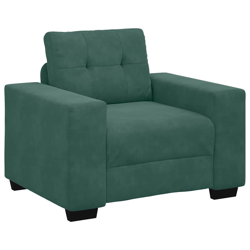 Sofa Set mit Kissen 3 pcs Dunkelgrün 221 x 78 x 80 cm Samt