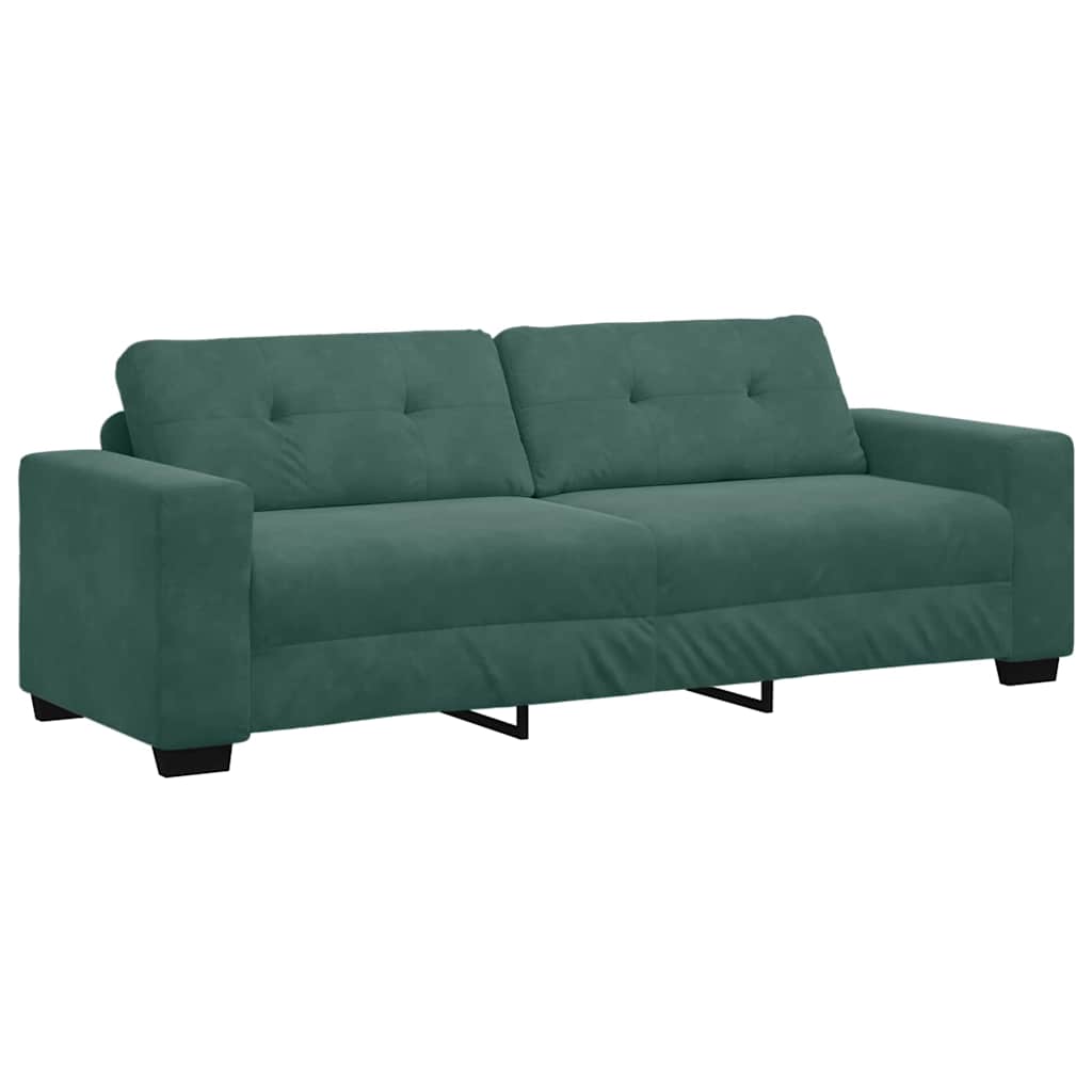 Sofa Set mit Kissen 3 pcs Dunkelgrün 221 x 78 x 80 cm Samt