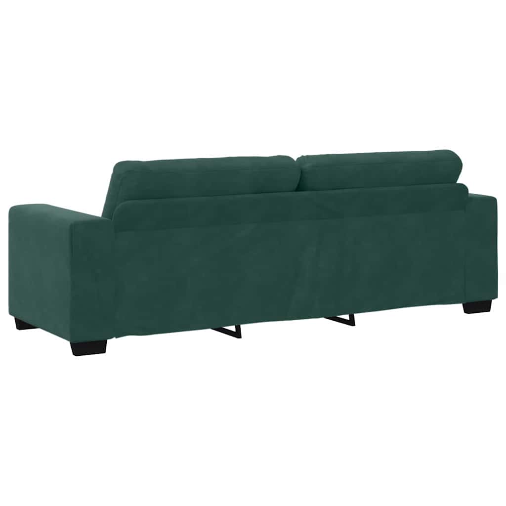 Sofa Set mit Kissen 3 pcs Dunkelgrün 221 x 78 x 80 cm Samt
