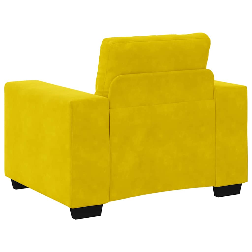 Sofa Set mit Kissen 3 pcs Gelb 221 x 78 x 80 cm Samt