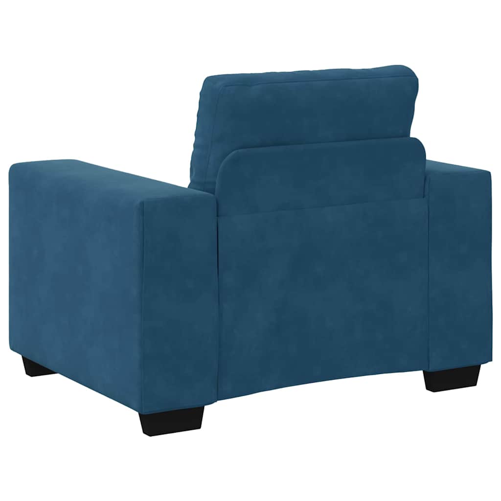 Sofa Set mit Kissen 3 pcs Blau 221 x 78 x 80 cm Samt