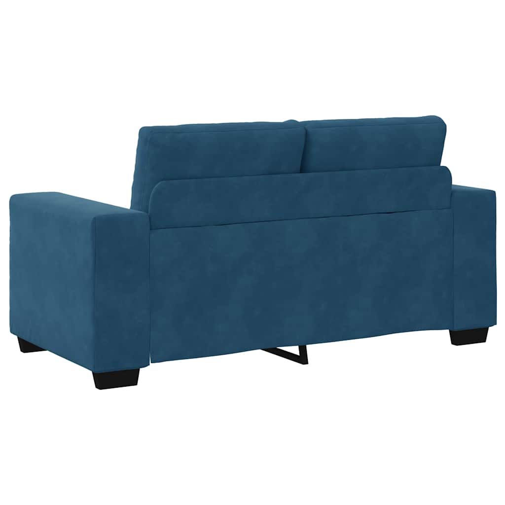 Sofa Set mit Kissen 3 pcs Blau 221 x 78 x 80 cm Samt