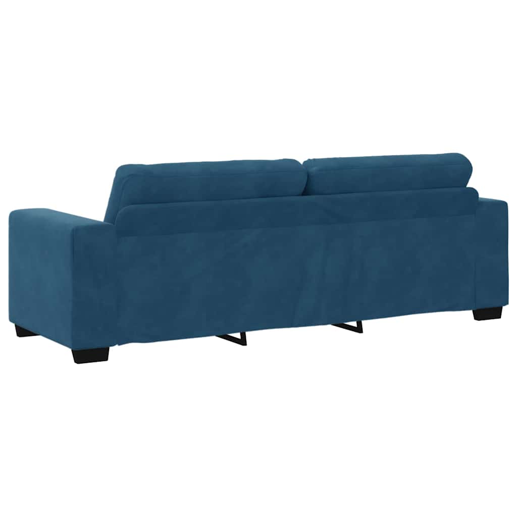Sofa Set mit Kissen 3 pcs Blau 221 x 78 x 80 cm Samt