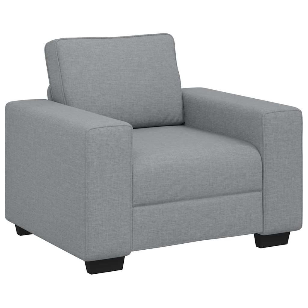 Ensemble de canapé 3 pièces avec coussins en tissu gris clair