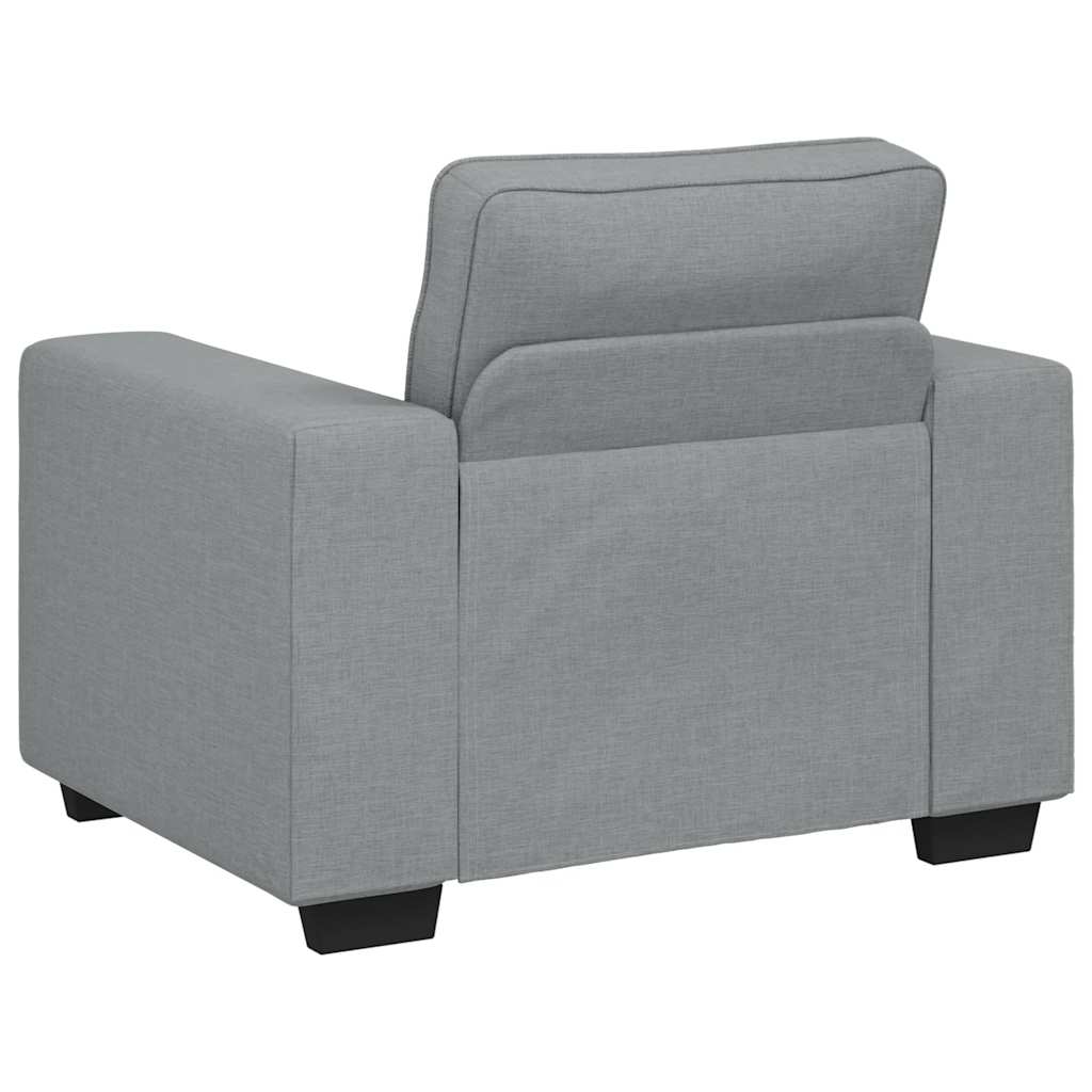Ensemble de canapé 3 pièces avec coussins en tissu gris clair