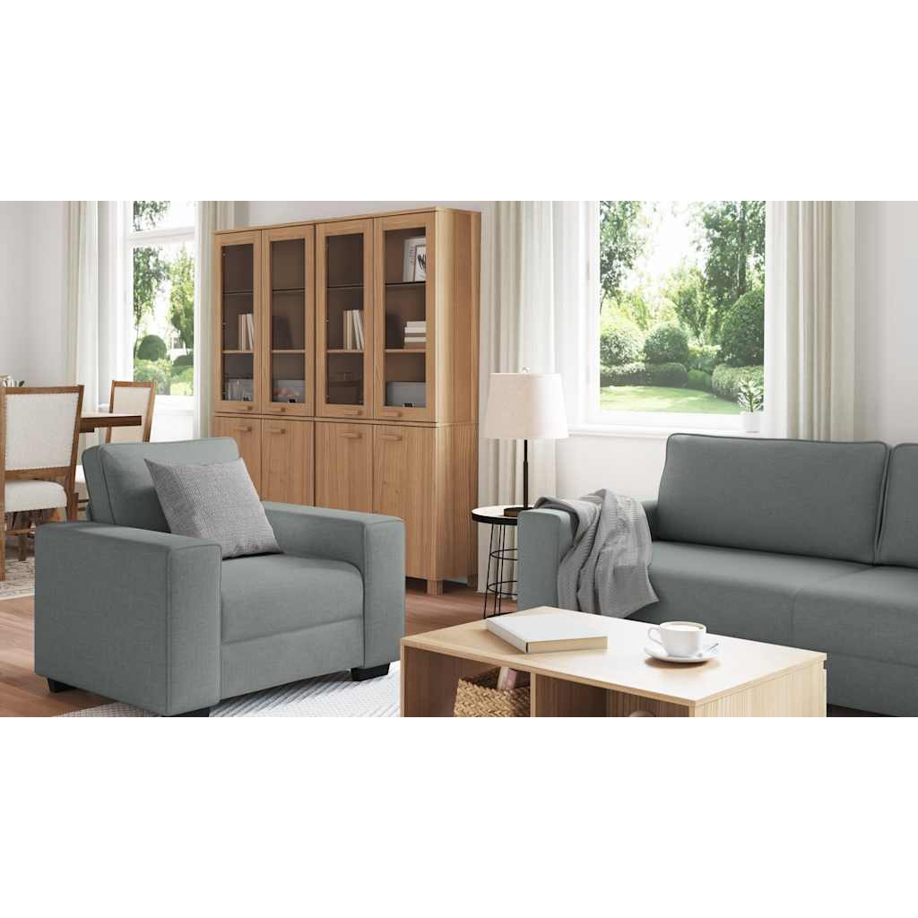 Ensemble de canapé 3 pièces avec coussins en tissu gris foncé