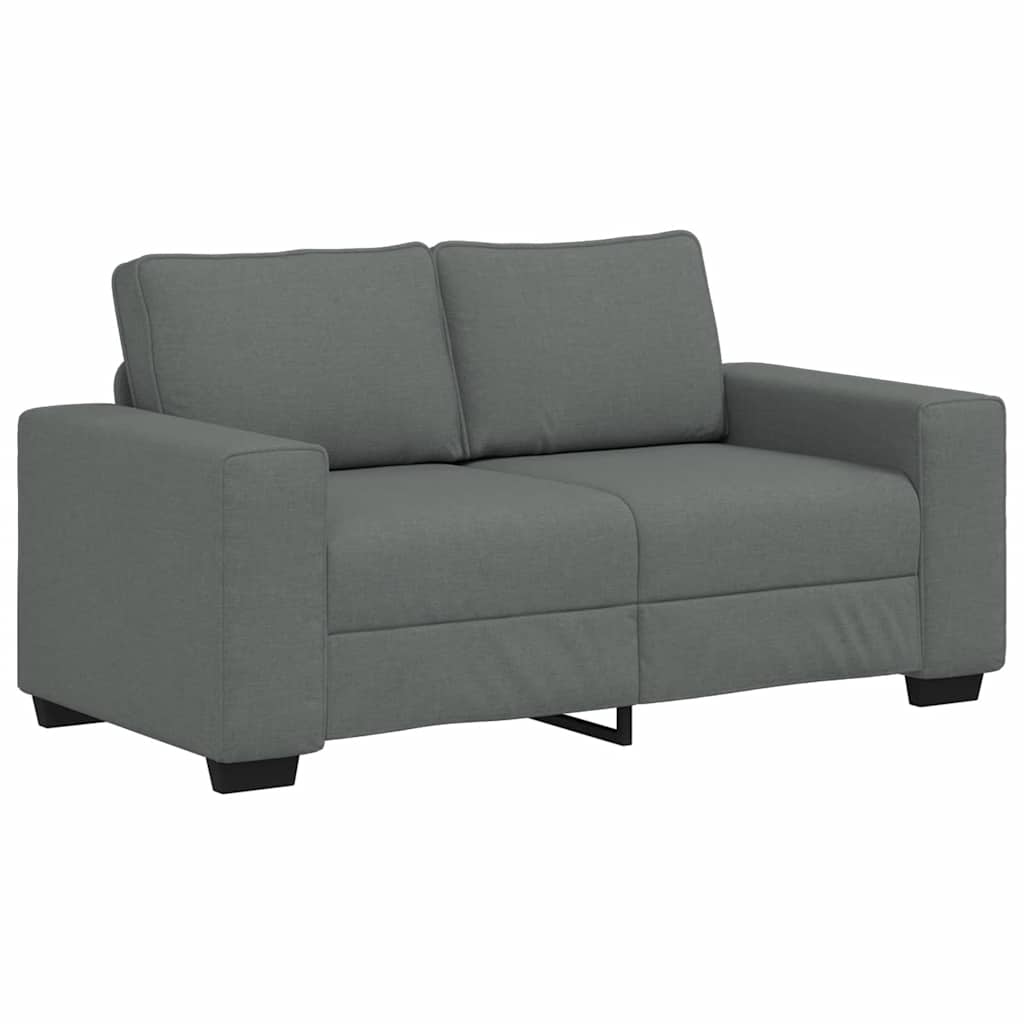 Ensemble de canapé 3 pièces avec coussins en tissu gris foncé