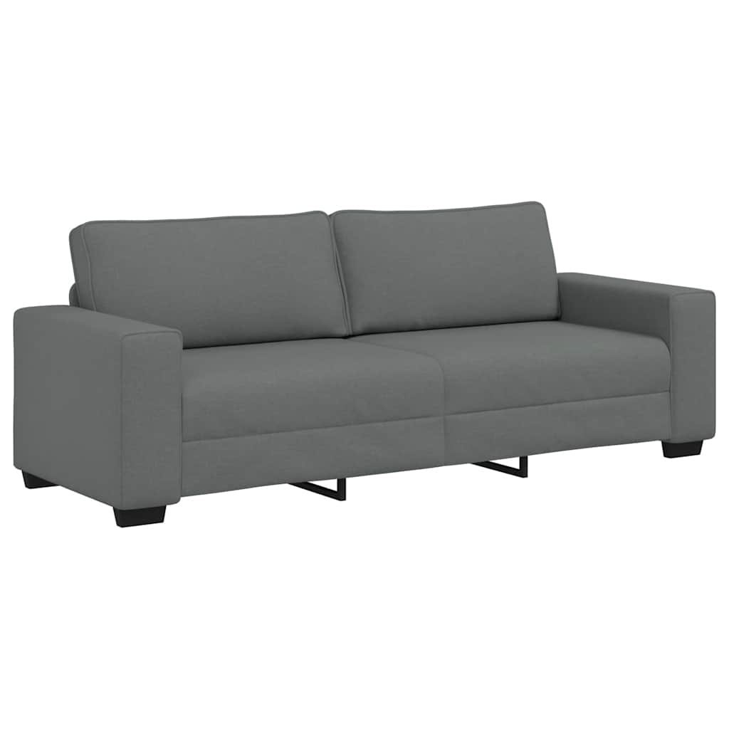 Ensemble de canapé 3 pièces avec coussins en tissu gris foncé