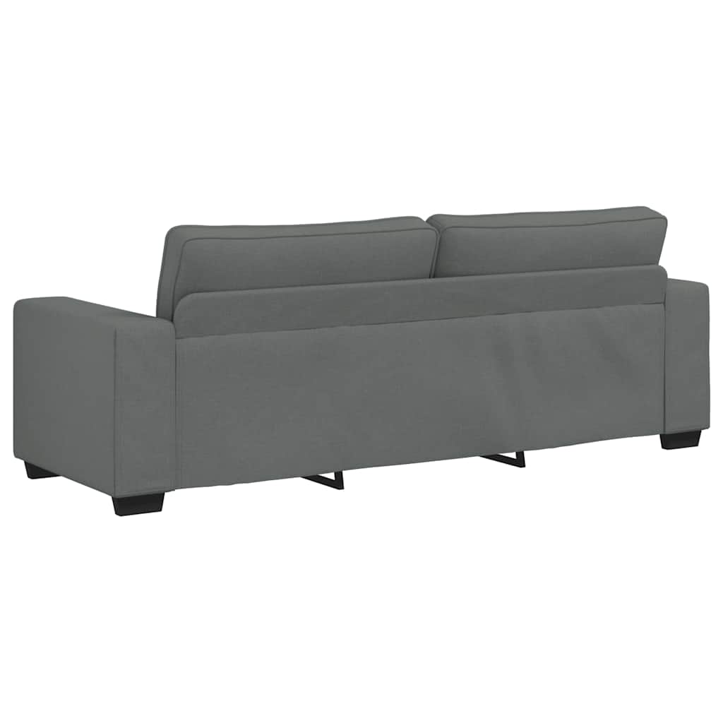 Ensemble de canapé 3 pièces avec coussins en tissu gris foncé