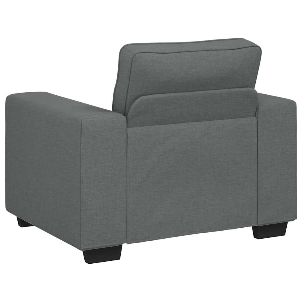 Ensemble de canapé 3 pièces avec coussins en tissu gris foncé