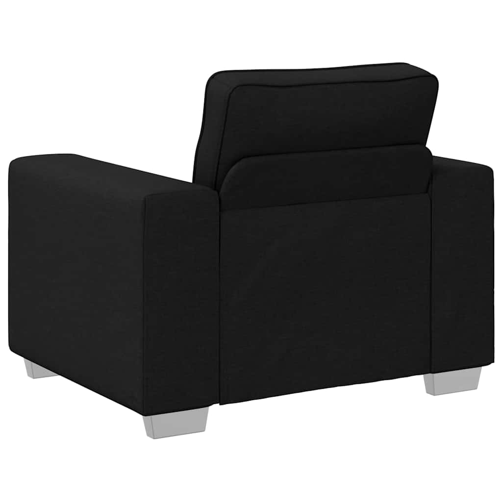 Sofa Set mit Kissen 3 pcs Schwarz 219 x 77 x 82 cm Stoff