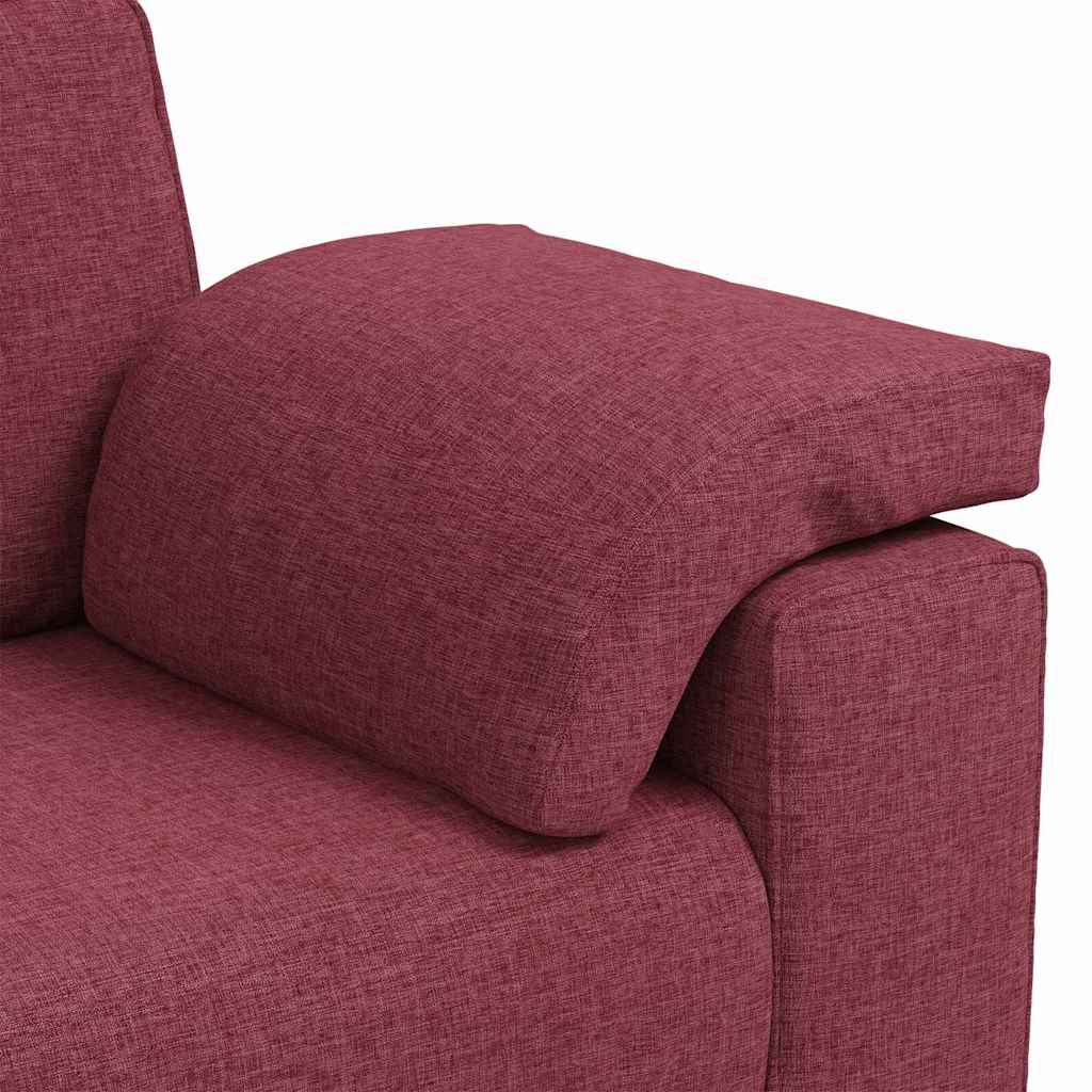 Sofa Set mit Kissen 3 pcs Weinrot 219 x 77 x 82 cm Stoff