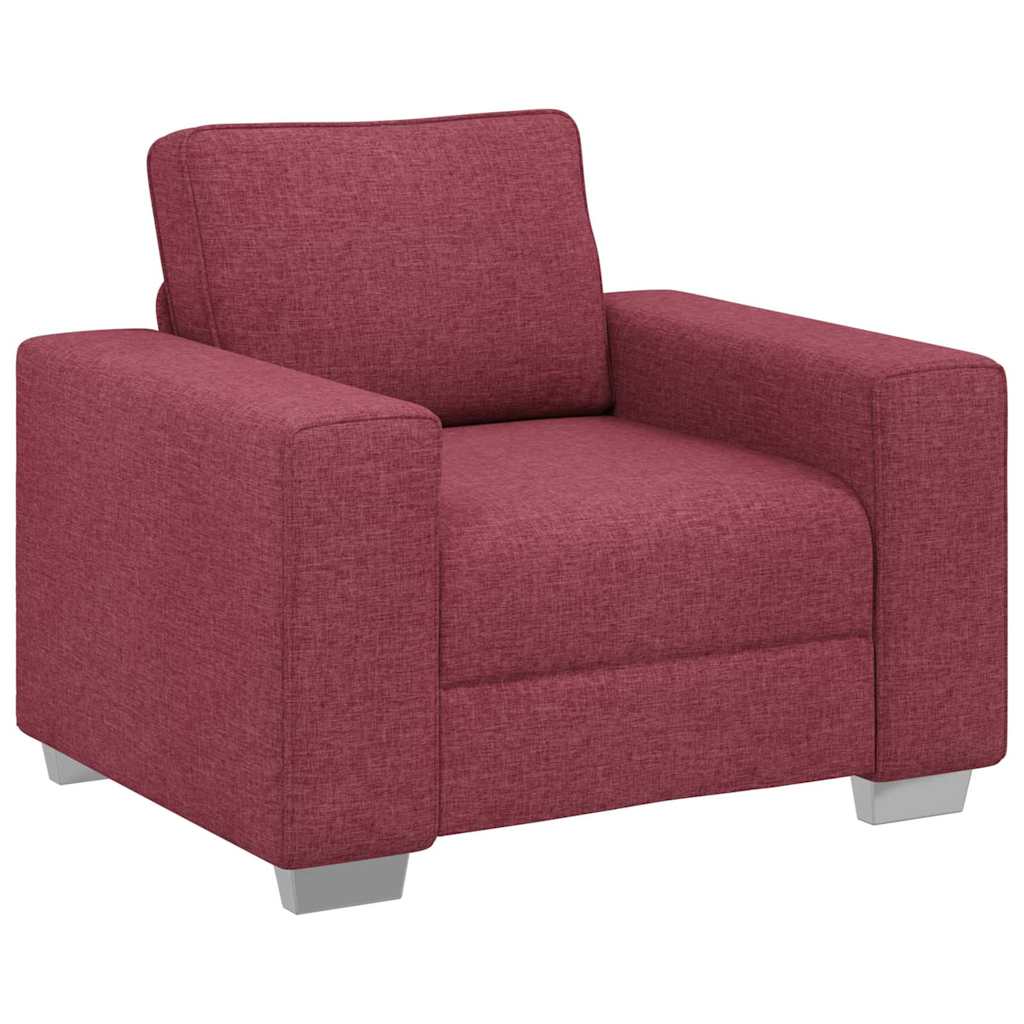 Sofa Set mit Kissen 3 pcs Weinrot 219 x 77 x 82 cm Stoff