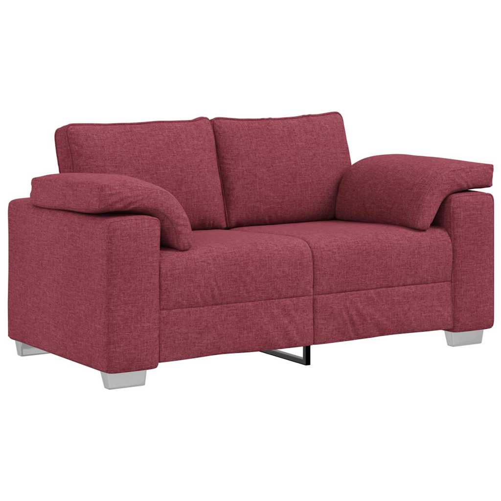 Sofa Set mit Kissen 3 pcs Weinrot 219 x 77 x 82 cm Stoff