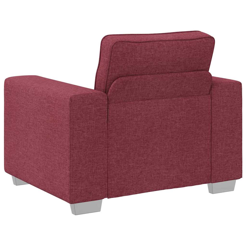 Sofa Set mit Kissen 3 pcs Weinrot 219 x 77 x 82 cm Stoff