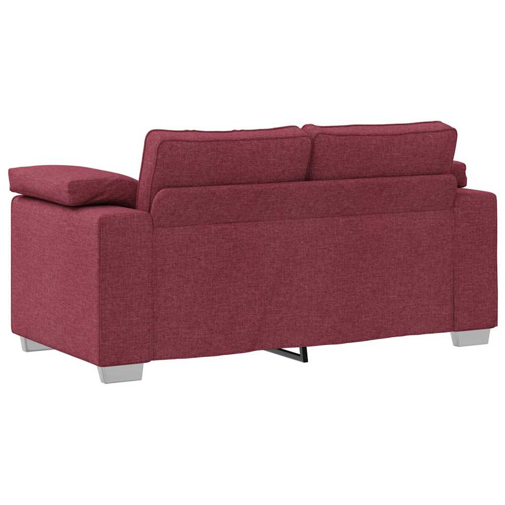 Sofa Set mit Kissen 3 pcs Weinrot 219 x 77 x 82 cm Stoff
