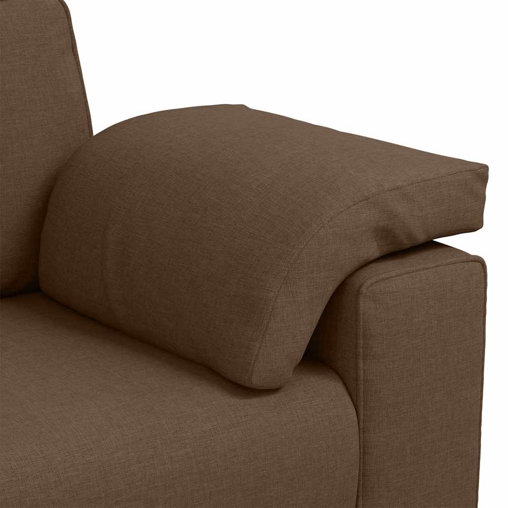 Sofa Set mit Kissen 3 pcs Braun 219 x 77 x 82 cm Stoff