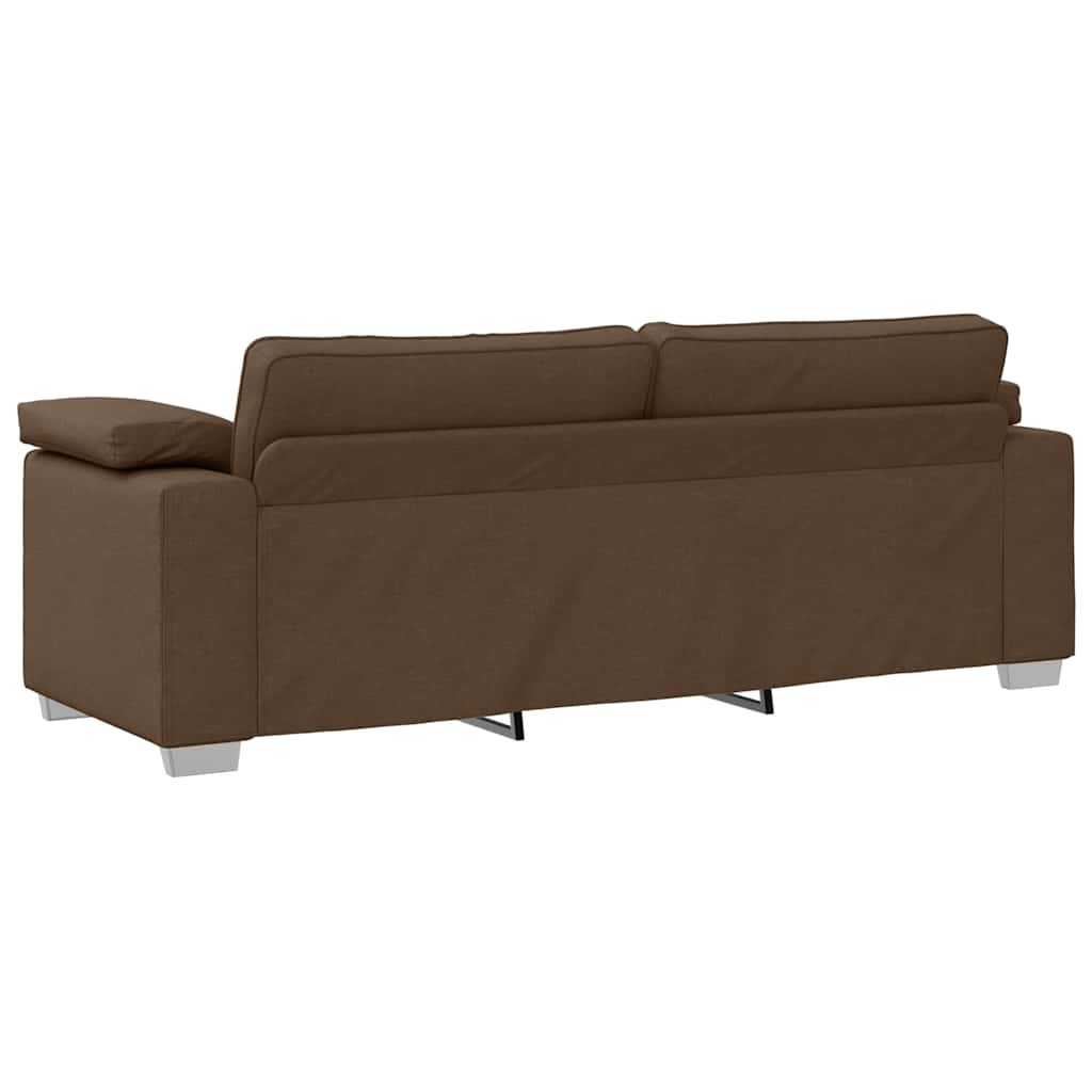 Sofa Set mit Kissen 3 pcs Braun 219 x 77 x 82 cm Stoff
