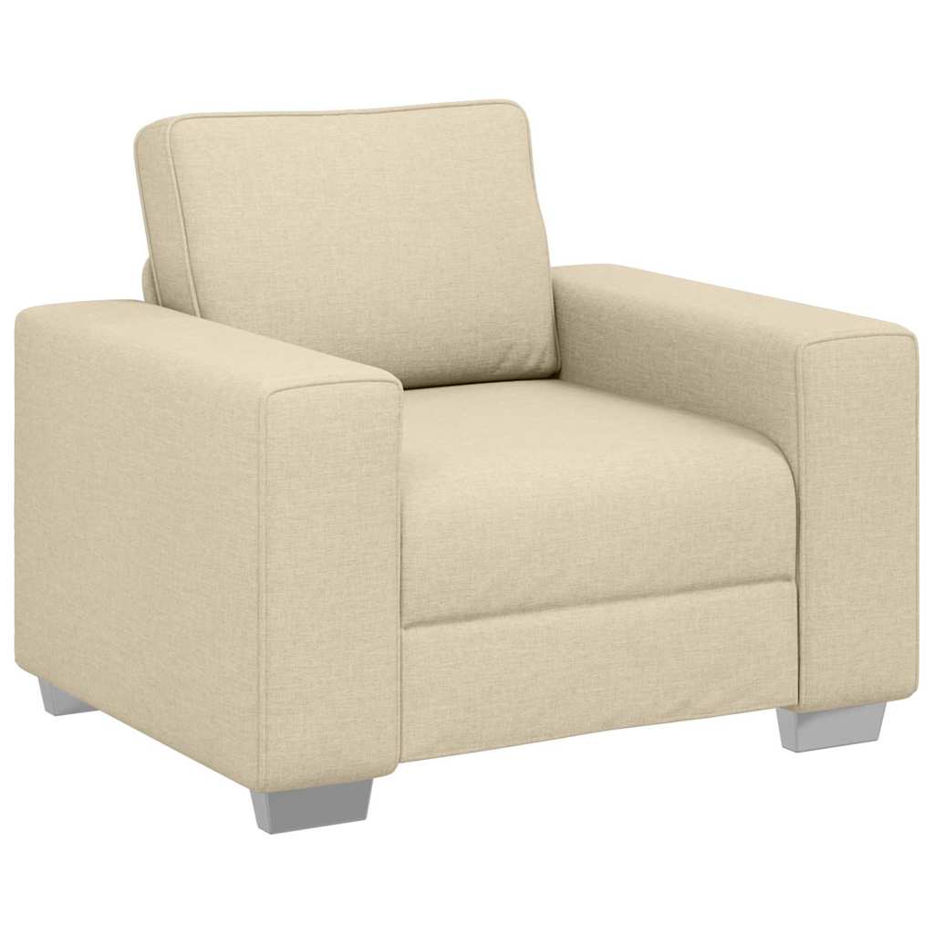 Sofa Set mit Kissen 3 pcs Creme 219 x 77 x 82 cm Stoff