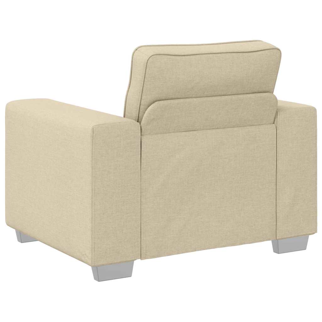 Sofa Set mit Kissen 3 pcs Creme 219 x 77 x 82 cm Stoff