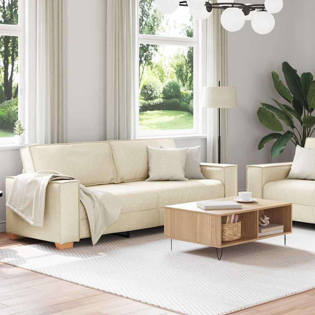 Sofa Stuhl mit Kissen 2 pcs Beige 220 x 78 x 84 cm Leinen