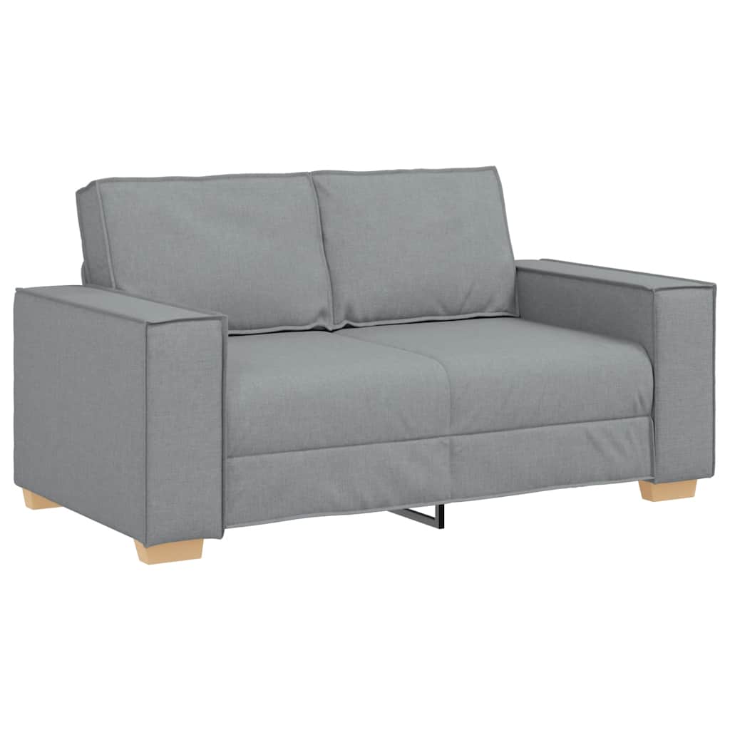 Ensemble de canapé 2 pièces avec coussins en tissu gris clair
