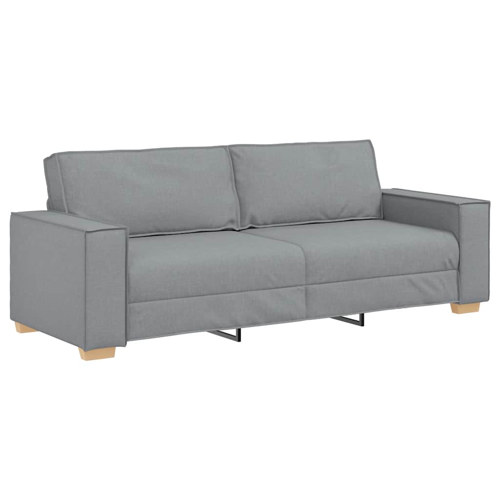 Ensemble de canapé 2 pièces avec coussins en tissu gris clair