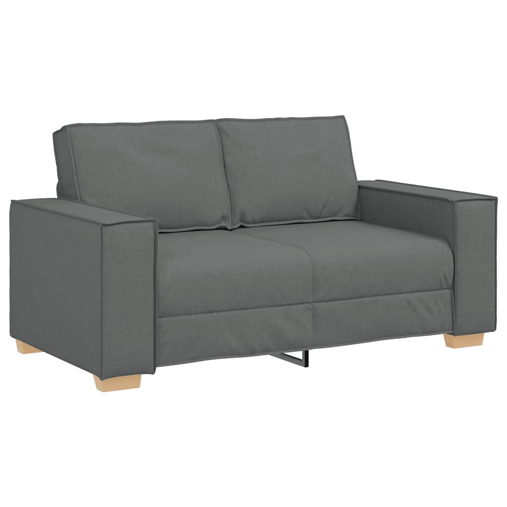 Ensemble de canapé 2 pièces avec coussins en tissu gris foncé