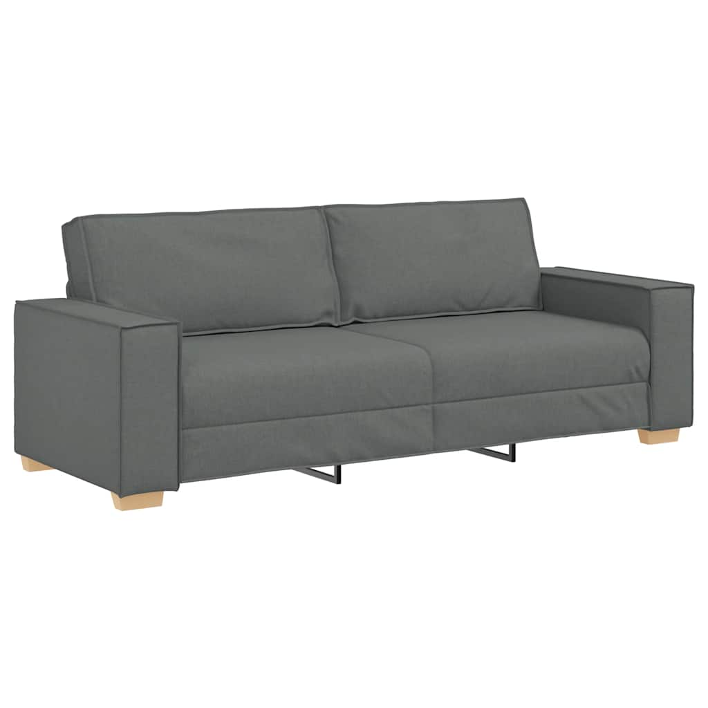 Ensemble de canapé 2 pièces avec coussins en tissu gris foncé