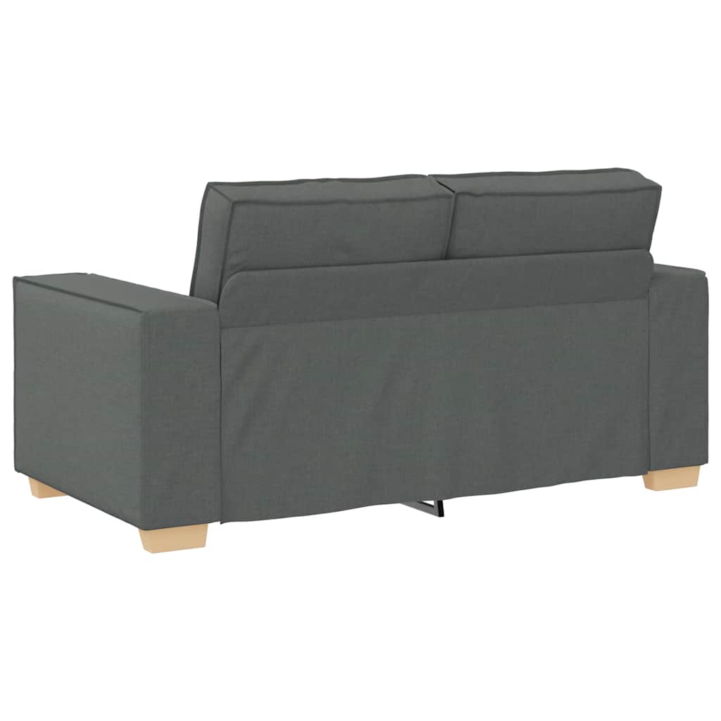Ensemble de canapé 2 pièces avec coussins en tissu gris foncé