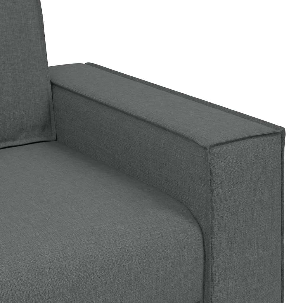 Ensemble de canapé 2 pièces avec coussins en tissu gris foncé