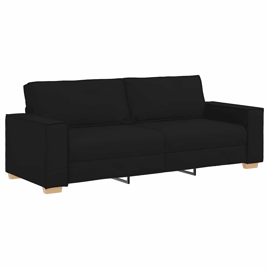 Ensemble de canapé 2 pièces avec coussins en tissu noir