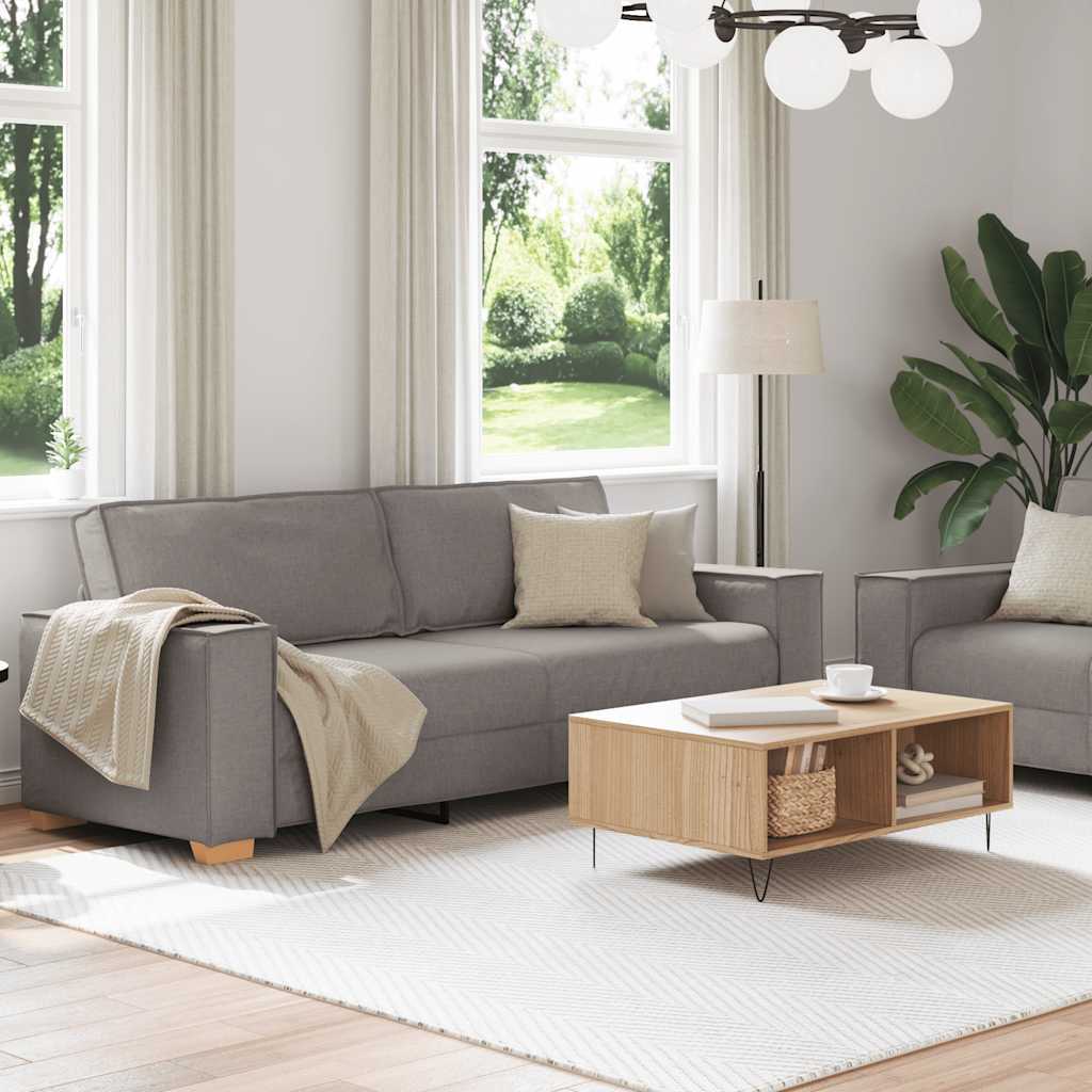 Ensemble de canapé 2 pièces avec coussins en tissu taupe