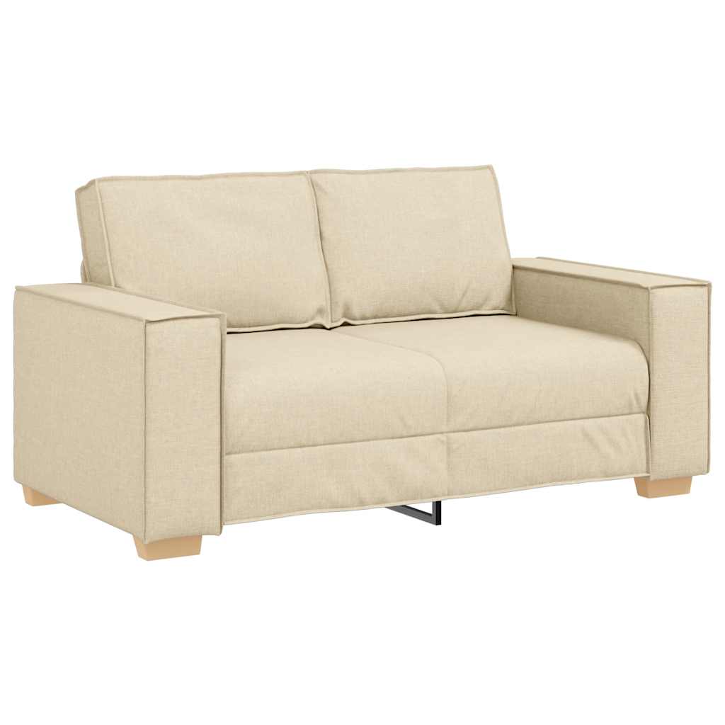 Ensemble de canapé 2 pièces avec coussins en tissu crème