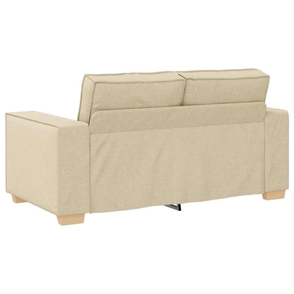 Ensemble de canapé 2 pièces avec coussins en tissu crème
