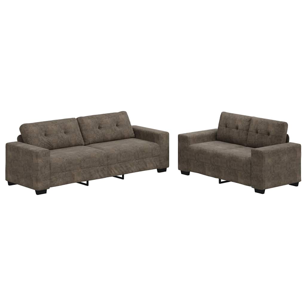 Sofa 2 pcs Dunkelgrau 221 x 78 x 80 cm Kunstleder